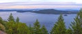 Panoramic view of the Saanich inlet and gulf islands in Vancouver Island Royalty Free Stock Photo