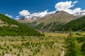 Panoramic view on Saas-Fee, Valais, Switzerland, in summer Royalty Free Stock Photo