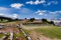 Panoramic view of the Sacsayhuaman Inca Archaeological Park in Cusco, Peru