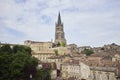 Panoramic view of Saint-Emilion with medieval church Royalty Free Stock Photo