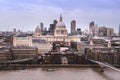 Panoramic view of Saint Paul Cathedral in London. View from Tate Modern museum. Royalty Free Stock Photo