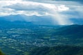 Panoramic view of Salama, from viewpoint on the road in Guatemala.