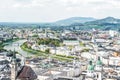 Panoramic view Salzburg from Festung Hohensalzburg