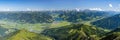 Panoramic view of the Salzburg mountains in summer , Zell am See, Pinzgau, Salzburger Land, Austria, Europe Royalty Free Stock Photo