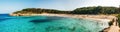 Panoramic view of sAmarador beach in Mondrago, Mallorca, Royalty Free Stock Photo