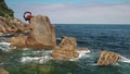 Panoramic view of a beach in San Sebastian