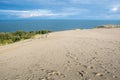 Panoramic view of sand dunes in Nida, Klaipeda, Lithuania, Europe Royalty Free Stock Photo