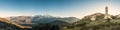 Panoramic view of Sant` Antonino and snow capped mountains in Co Royalty Free Stock Photo