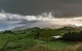 Panoramic view of Sao Miguel island seen from the miradouro do Pico do Carvao. Azores, Portugal