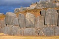 view of Saqsaywaman or Sacsayhuaman Inca Ruins - Cusco, Peru Royalty Free Stock Photo