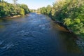 A panoramic view of the Saranac River Royalty Free Stock Photo