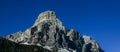 Panoramic view of Sassongher peak seen from Corvara in Badia in the Dolomites