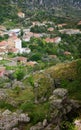 Panoramic view, Scene with Kruja old building village, Bazaar street,fort, Tirana in Albania.