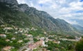 Panoramic view, Scene with Kruja old building village, Bazaar street,fort, Tirana in Albania, near Ishem River,Inhabited by the Il