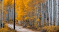 Panoramic view of scenic autumn alley in Wasatch mountain state park in northern Utah Royalty Free Stock Photo