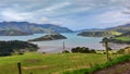 Panoramic view of scenic Banks Peninsula Royalty Free Stock Photo