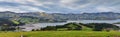 Panoramic view of scenic Banks Peninsula Royalty Free Stock Photo