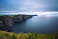 Panoramic view of the scenic Cliffs of Moher in Ireland Royalty Free Stock Photo