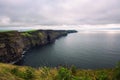 Panoramic view of the scenic Cliffs of Moher in Ireland Royalty Free Stock Photo