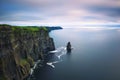 Panoramic view of the scenic Cliffs of Moher in Ireland Royalty Free Stock Photo