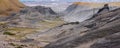 Panoramic view of scenic desert badlands landscape near Capitol Reef national park in Utah Royalty Free Stock Photo