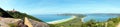 A panoramic view of the scenic landscape of the Palm beach and Barrenjoey lighthouse in Sydney, Australia Royalty Free Stock Photo