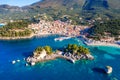 Panoramic view of scenic Parga city, Greece. Royalty Free Stock Photo