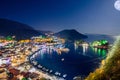 Panoramic view of scenic Parga city, Greece. Royalty Free Stock Photo