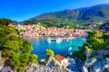 Panoramic view of scenic Parga city, Greece. Royalty Free Stock Photo