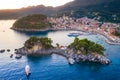 Panoramic view of scenic Parga city, Greece. Royalty Free Stock Photo