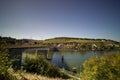 Panoramic View of Schengen and the Border Bridge Royalty Free Stock Photo