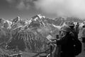 Panoramic view from Schilthorn to Eiger, MÃÂ¶nch and JUngfrau in the Bernese Oberland Royalty Free Stock Photo