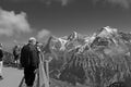 Panoramic view from Schilthorn to Eiger, MÃÂ¶nch and JUngfrau in the Bernese Oberland Royalty Free Stock Photo