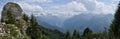 A panoramic view from Schynige Platte on the Eiger Jungfrau range