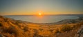 Sea of Galilee the Kinneret lake, at sunset