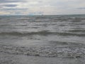 A panoramic view of the sea horizon from caorle venice italy seafront beach Royalty Free Stock Photo