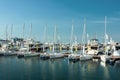 Panoramic view of sea port with a beautiful sky with clouds in Sochi, Russia