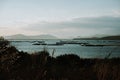 Panoramic view, sealine, sunset Royalty Free Stock Photo