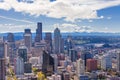 Panoramic view of Seattle city and Mount Rainier Royalty Free Stock Photo