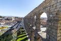 Panoramic view of Segovia roman aqueduct. Declared World Heritage Sites by UNESCO