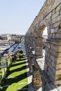 Panoramic view of Segovia roman aqueduct. Declared World Heritage Sites by UNESCO