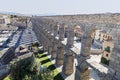 Panoramic view of Segovia roman aqueduct. Declared World Heritage Sites by UNESCO