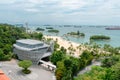 Panoramic view of Sentosa island Siloso Beach in Singapore Royalty Free Stock Photo