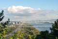 Panoramic view of Seoul city and Han river from Haengjusanseong Fortress in Goyang, Korea Royalty Free Stock Photo