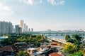 Panoramic view of Seoul city and Han river park in Korea Royalty Free Stock Photo