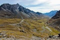 Panoramic view on the serpentines of Yungas road