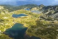 Panoramic view of The Seven Rila Lakes, Bulgaria Royalty Free Stock Photo