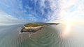 Panoramic view of Seven Sisters cliffs and coastline. Royalty Free Stock Photo