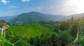 Panoramic View of Seven Stars Accompany the Moon Rice Terraces