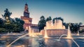 Panoramic view of Sforza Castle in Milan Royalty Free Stock Photo